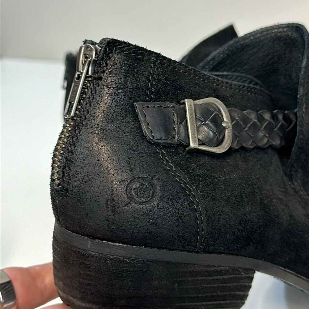 Born Sylvia Black Leather Booties Size 9 - Picture 11 of 16